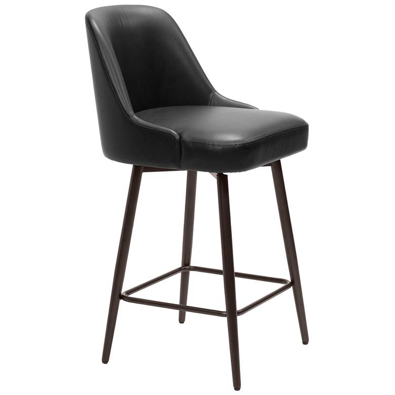 Image 1 Keppel Swivel Counter Stool Black & Bronze