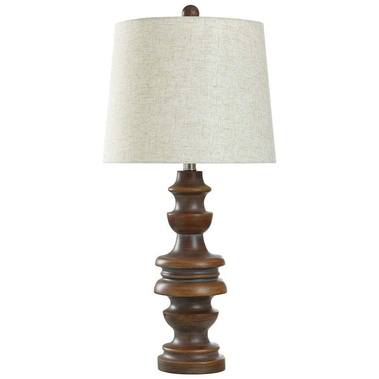Image 1 Kerala 30" High Cast Resin Table Lamp With Light Oatmeal Shade
