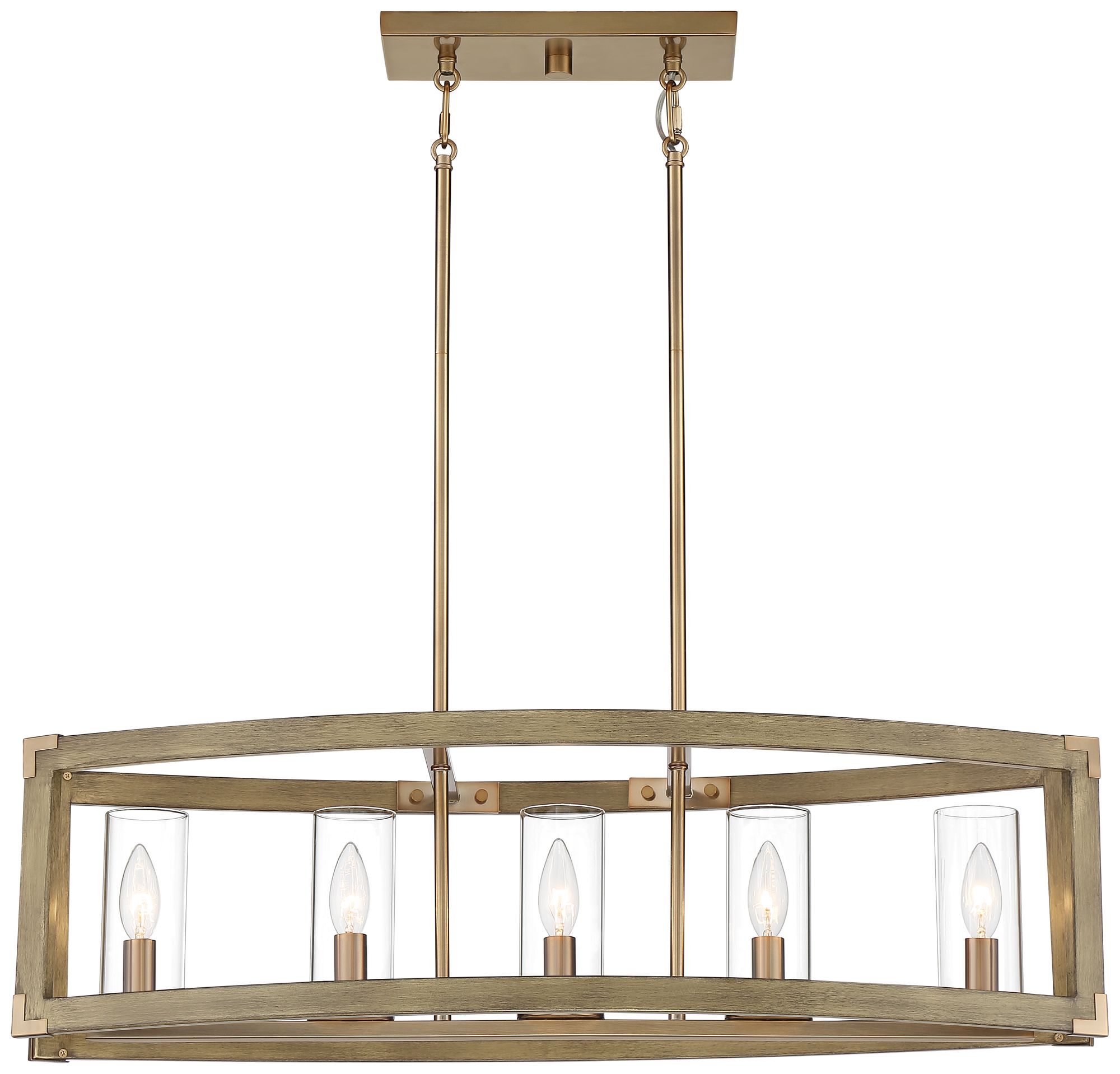 Kerr 32 1/2"W Soft Gold 5Light Kitchen Island Chandelier 406K0