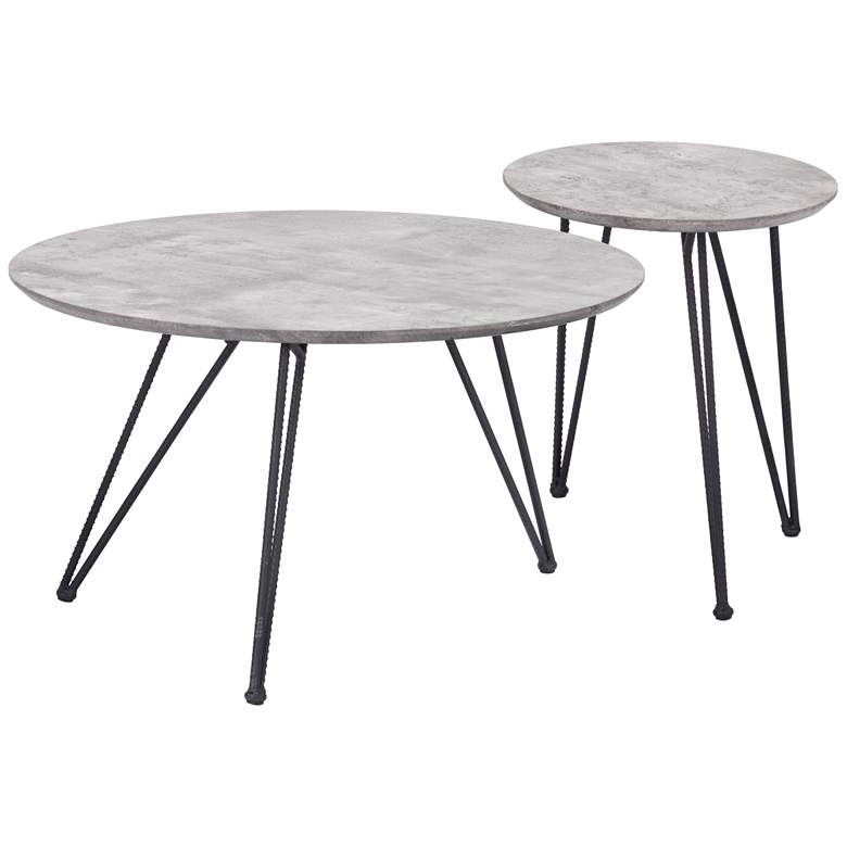Kerris Coffee Table Set Gray &#38; Black