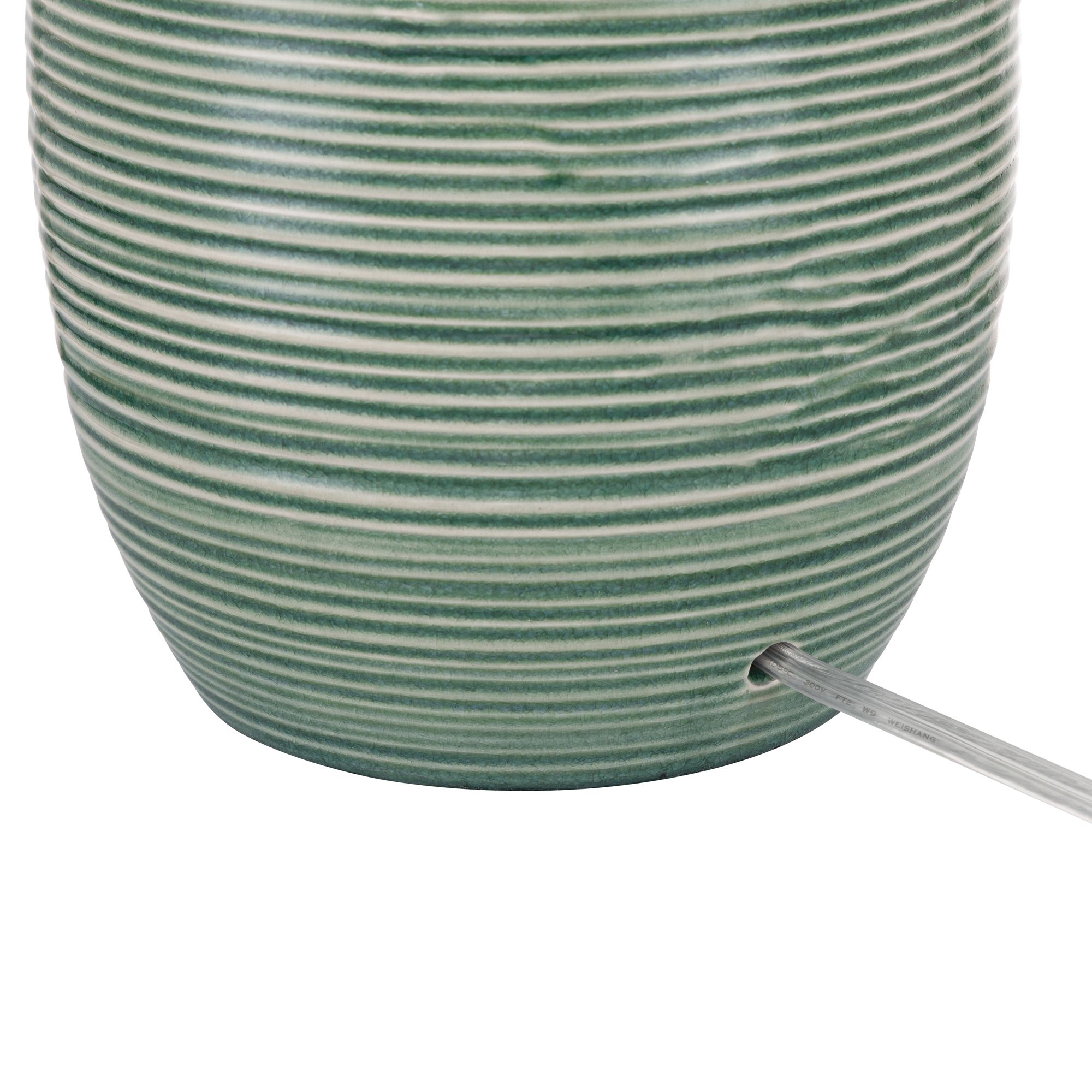 Image 7 Kerry 28 1/2" High Green Stripes Ceramic Table Lamp with Dimmer more views
