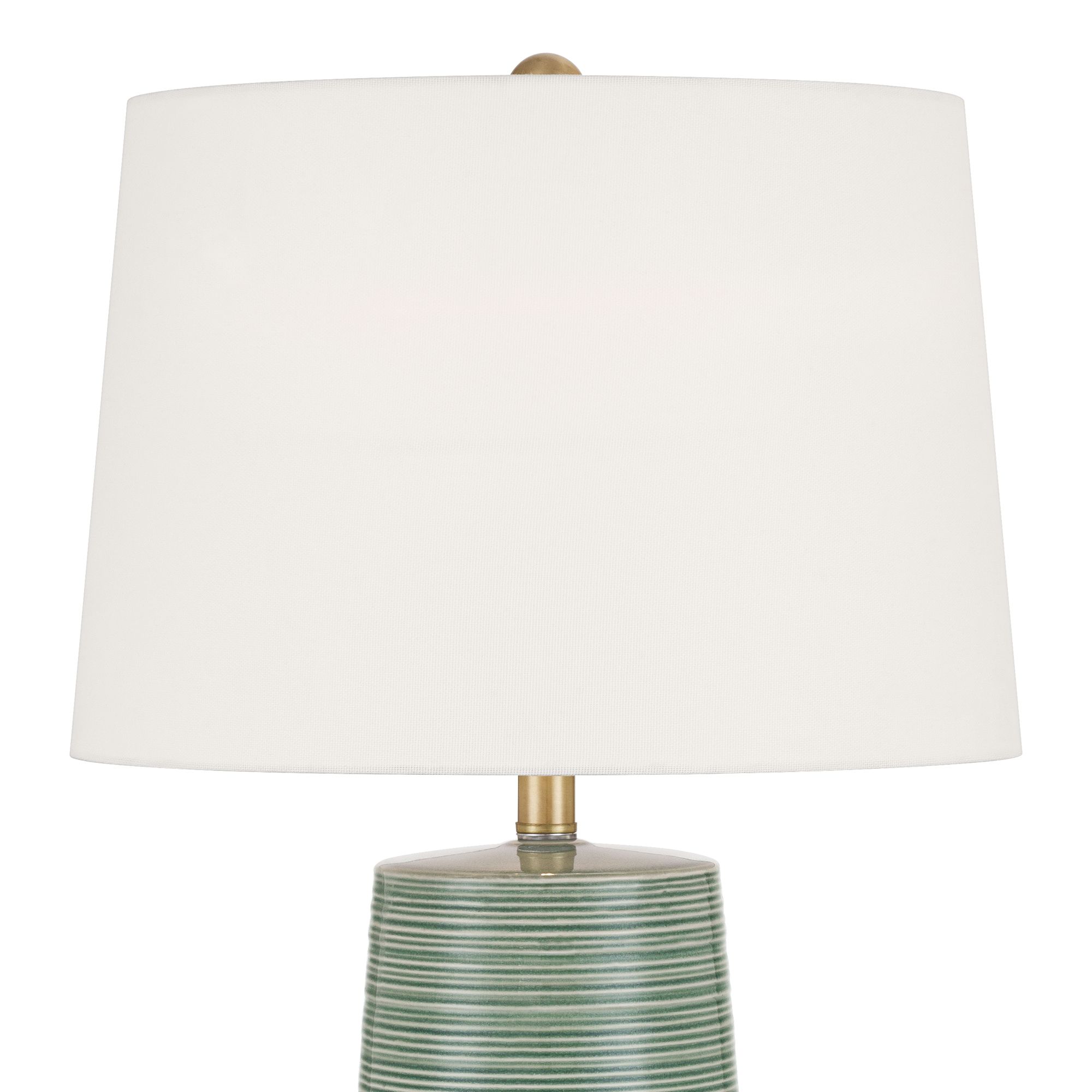 Image 2 Kerry 28 1/2" High Green Stripes Ceramic Table Lamp Set of 2 more views