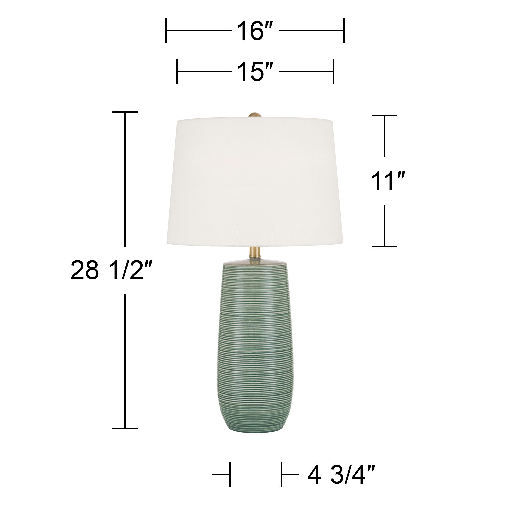 Kerry 28 1/2" High Green Stripes Ceramic Table Lamp with Dimmer