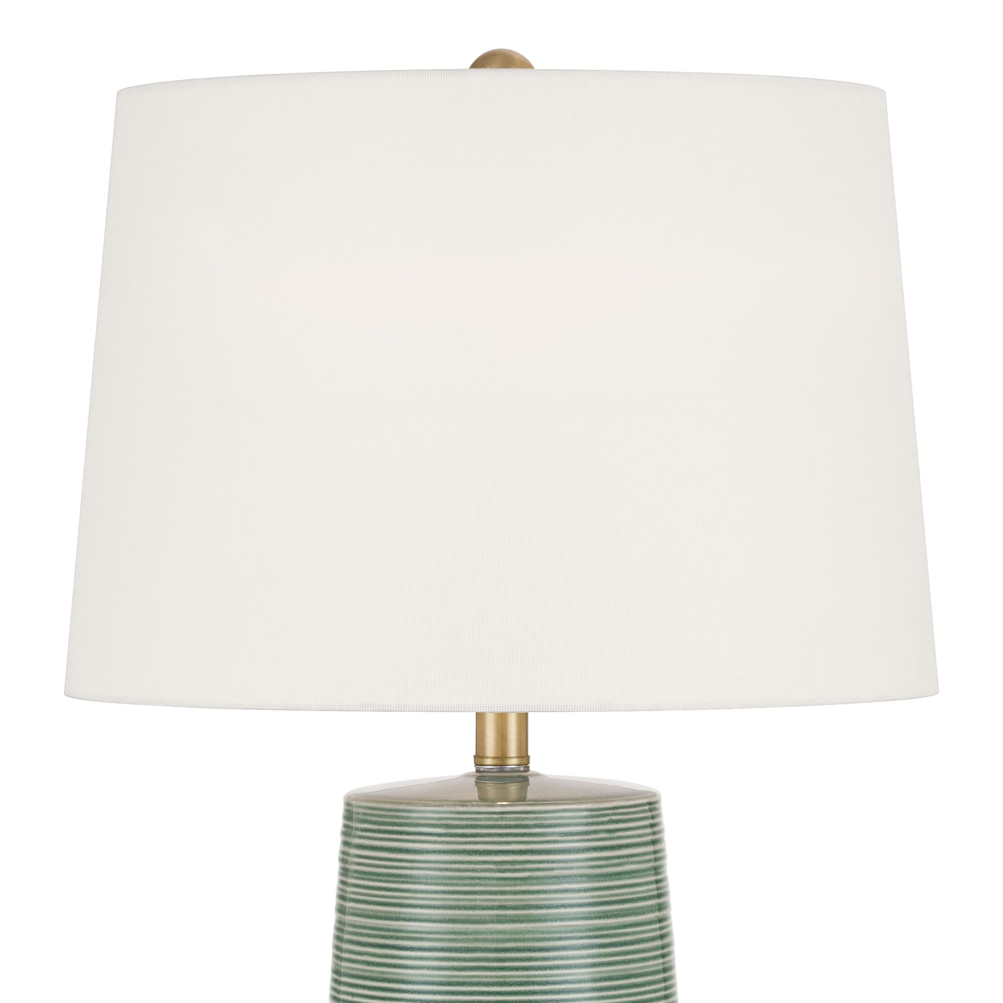 Image 3 Kerry 28 1/2" High Green Stripes Ceramic Table Lamp more views