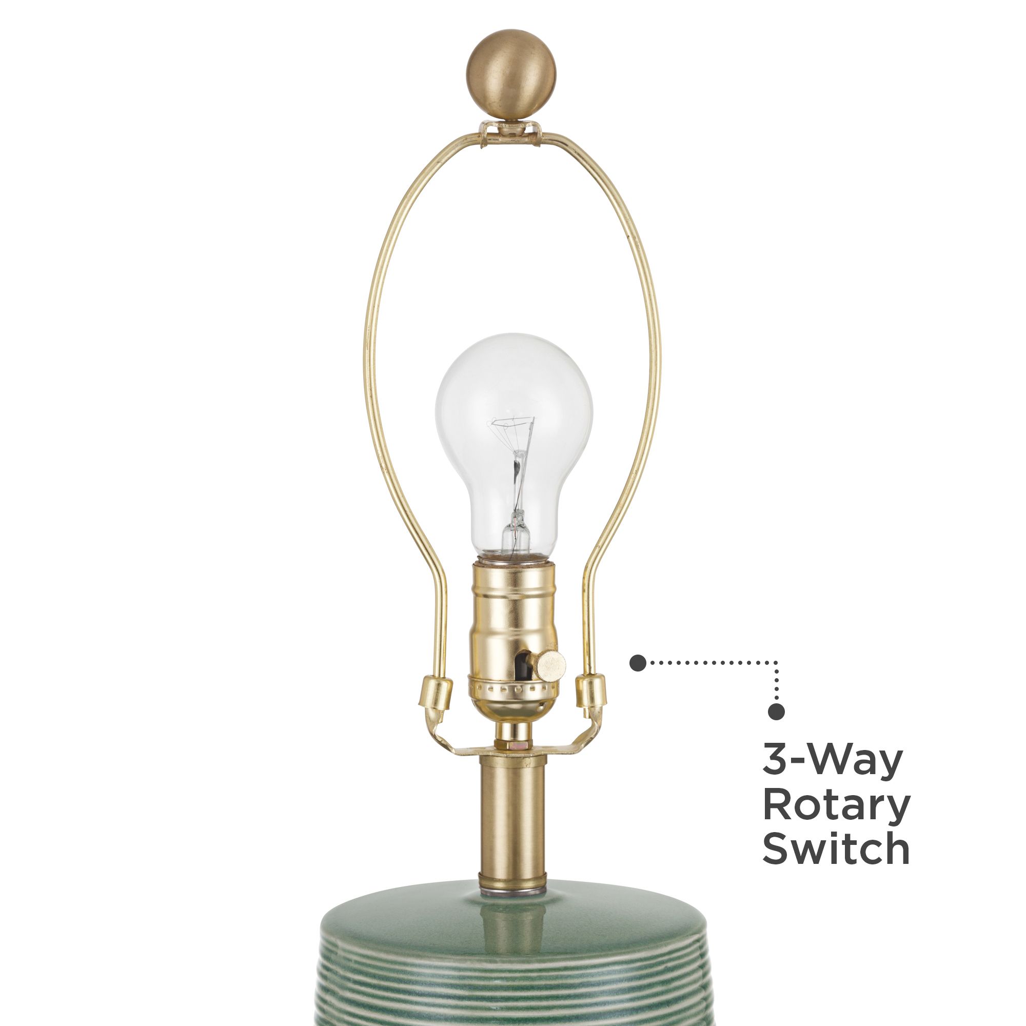 Image 5 Kerry 28 1/2" High Green Stripes Ceramic Table Lamp more views