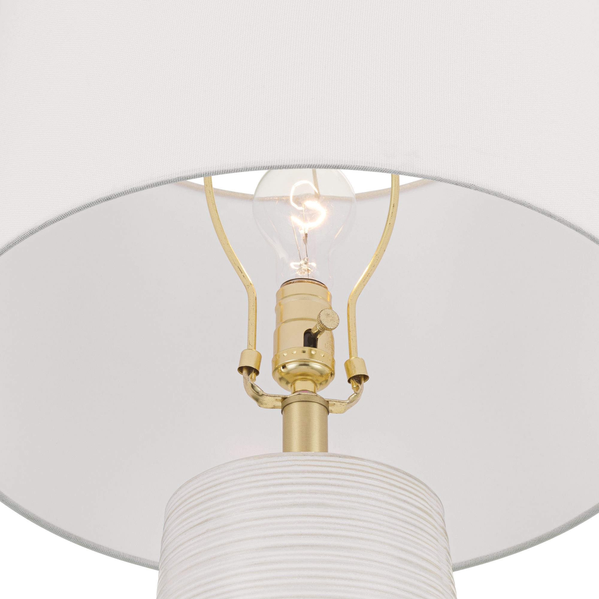 Image 3 Kerry 28 1/2" High Light Taupe Stripes Ceramic Table Lamp Set of 2 more views