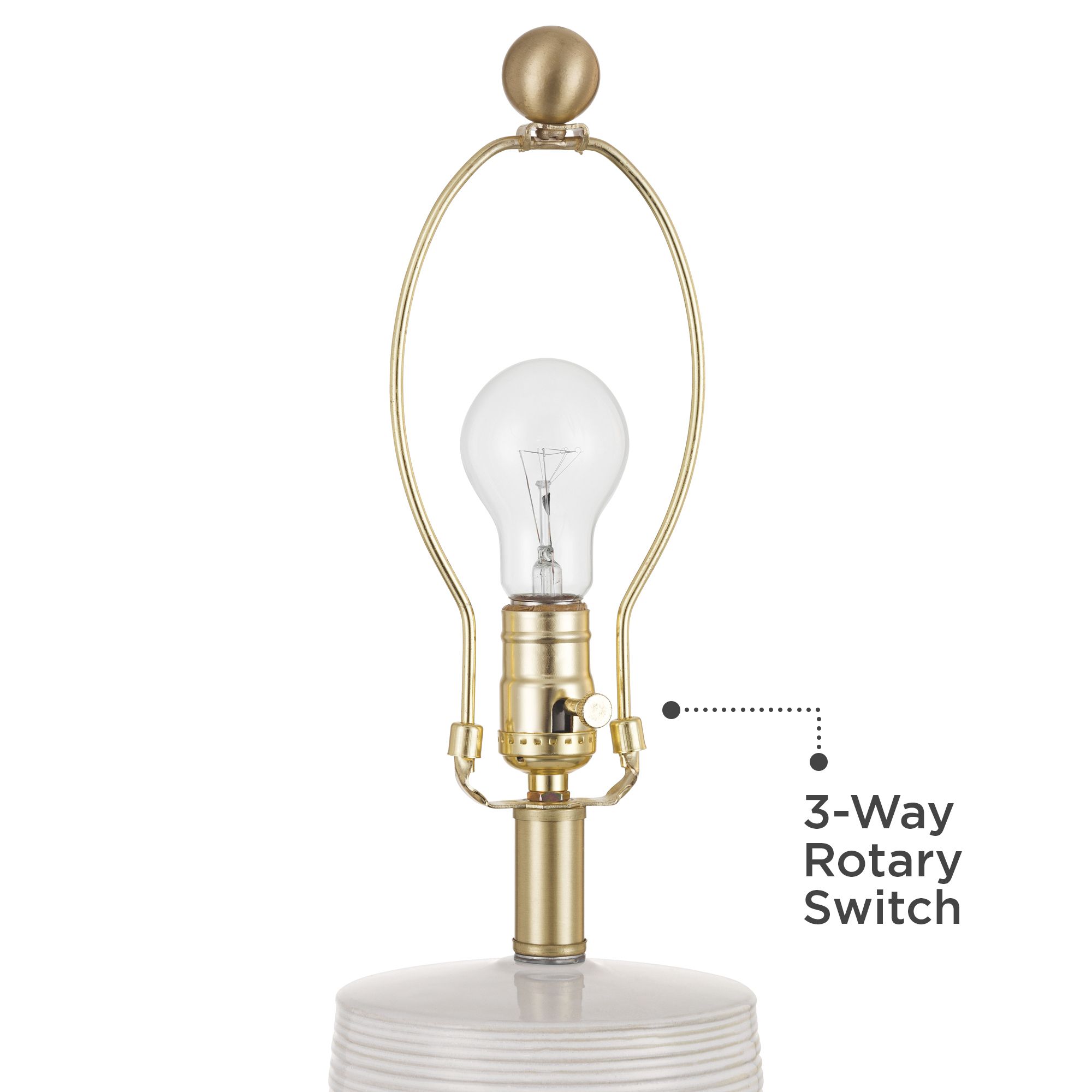 Image 5 Kerry 28 1/2" High Light Taupe Stripes Ceramic Table Lamp with Dimmer more views