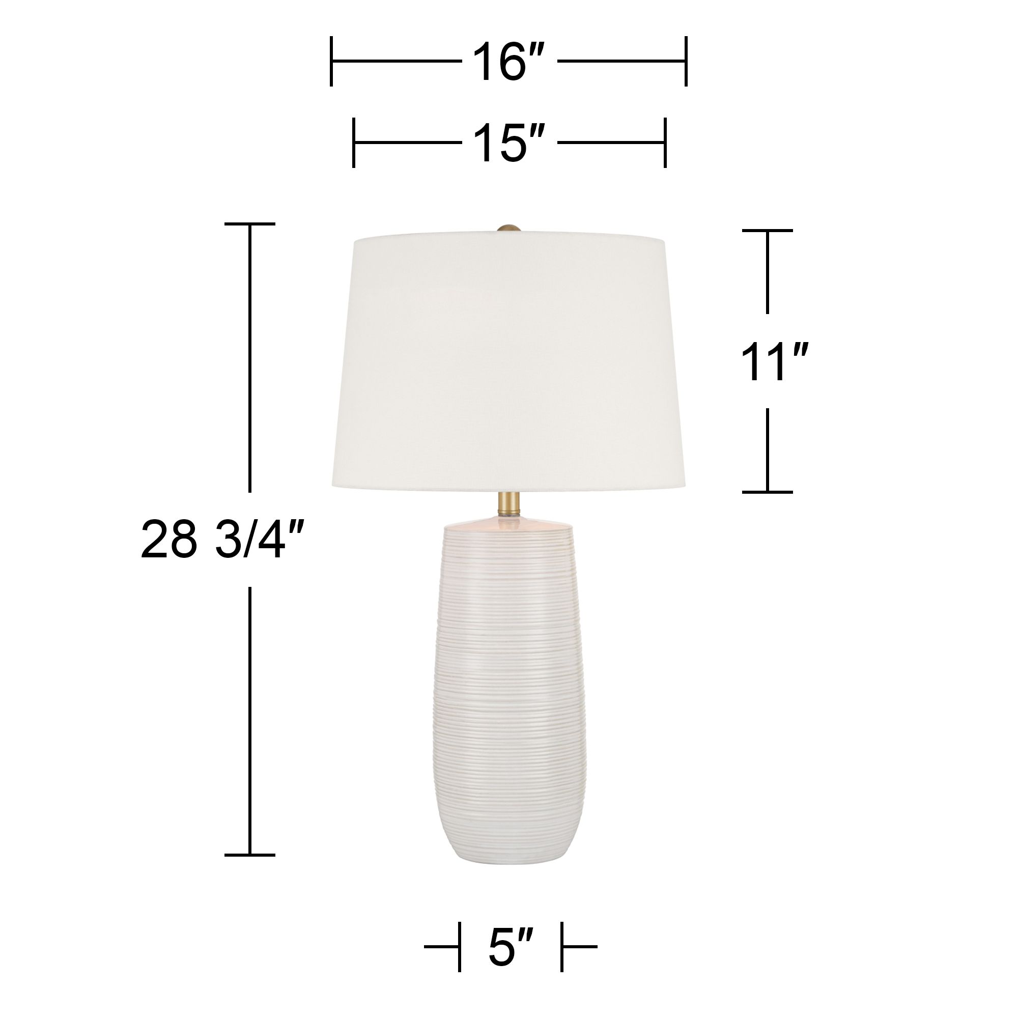 Kerry 28 1/2" High Light Taupe Stripes Ceramic Table Lamp