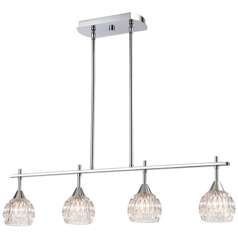 Image 1 Kersey 34" Wide 4-Light Linear Chandelier - Polished Chrome
