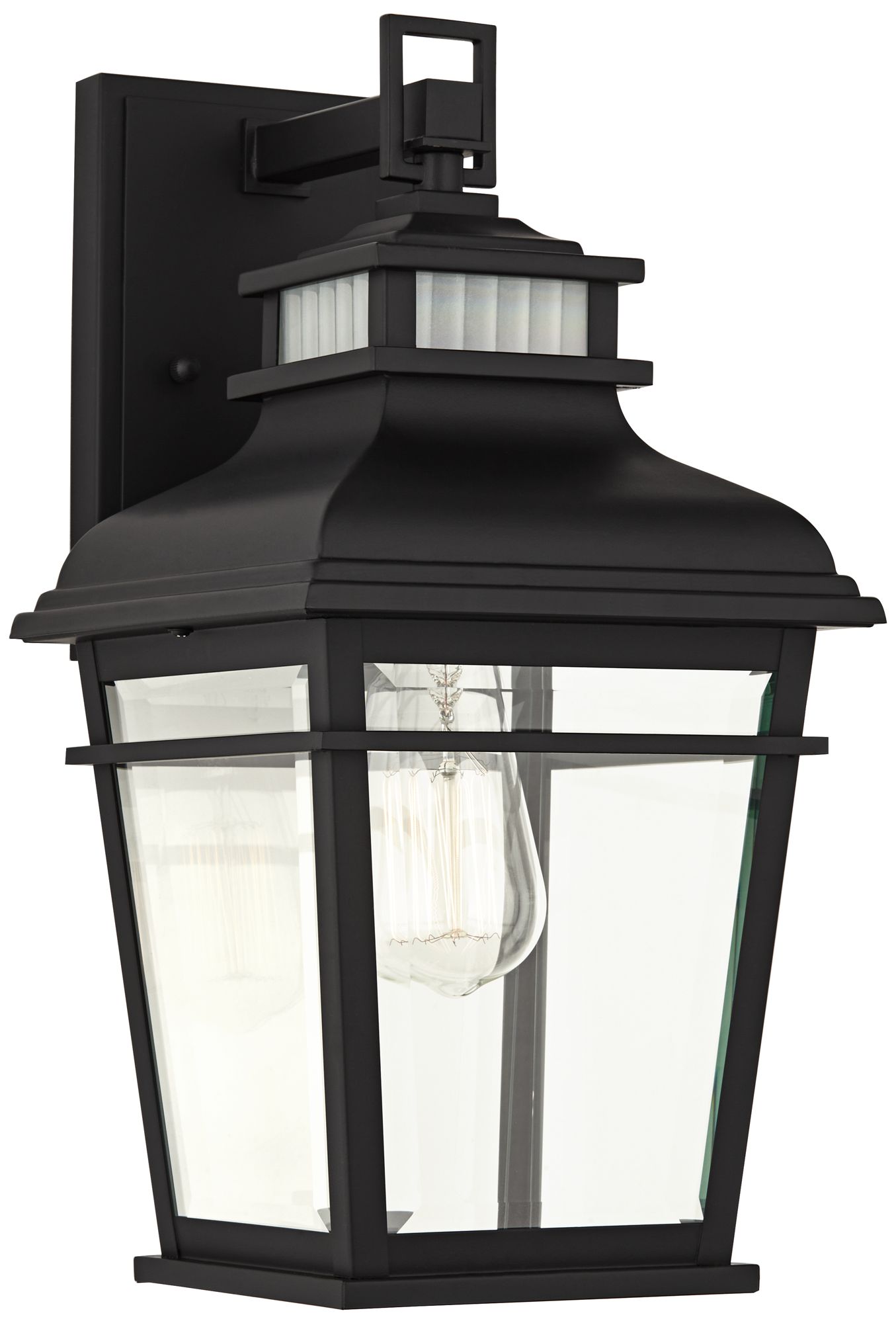 Kershaw 16" High Black Clear Glass Outdoor Wall Light