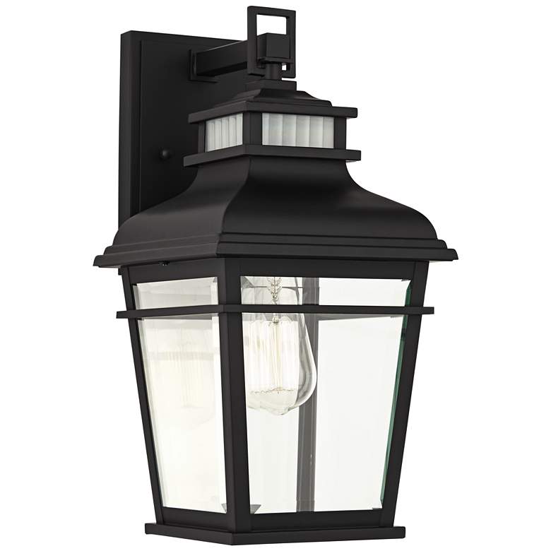 Image 2 Kershaw 16 inch High Black Clear Glass Outdoor Wall Light
