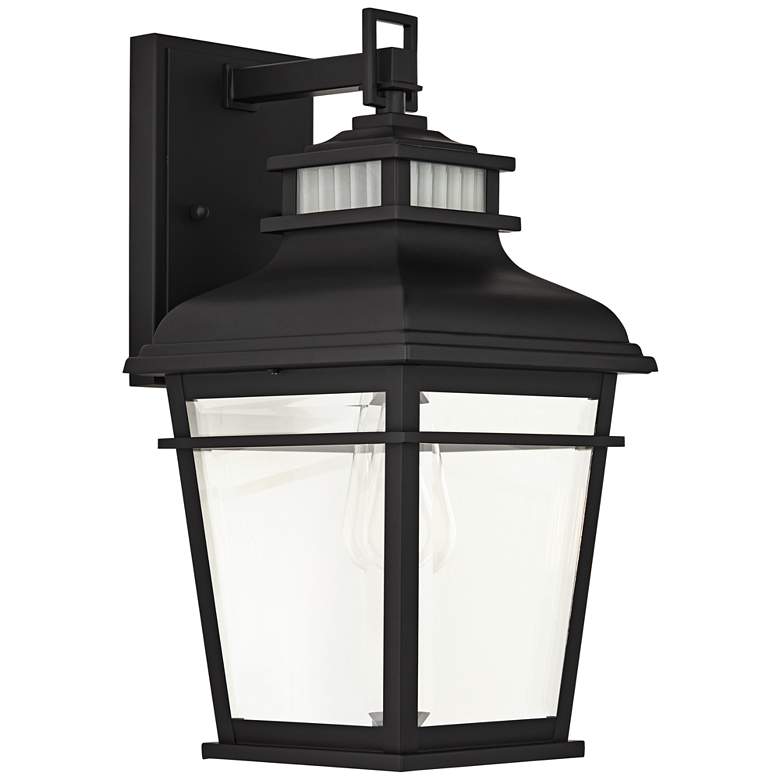 Image 5 Kershaw 16 inch High Black Clear Glass Outdoor Wall Light more views