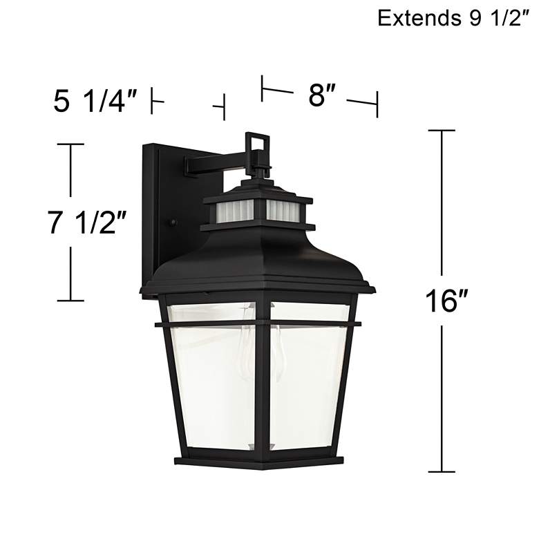 Image 7 Kershaw 16 inch High Black Clear Glass Outdoor Wall Light more views