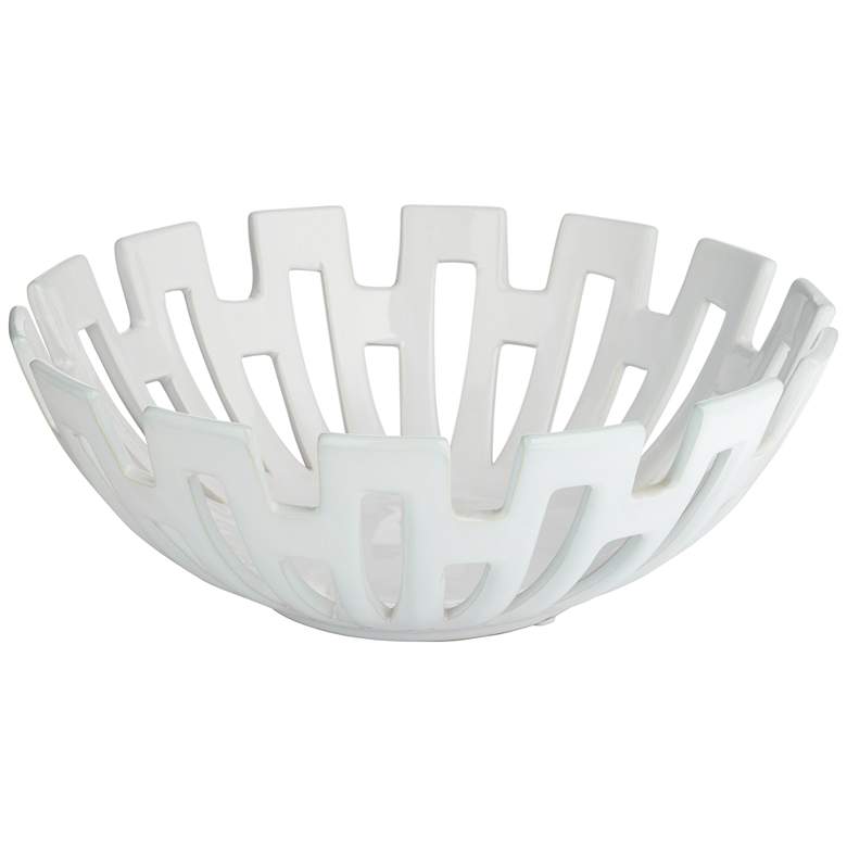 Image 1 Kery White Stoneware Round Cut Out Decorative Bowl