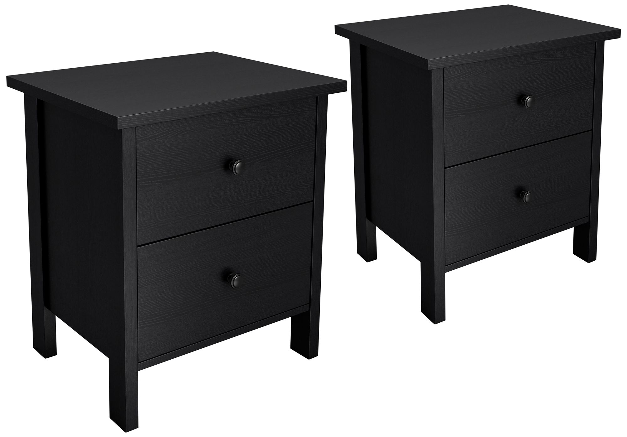 Black modern nightstand set 2024 of 2