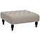 Keswick Beige Linen Tufted Modern Ottoman