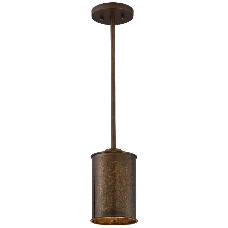 Image 1 Kettle; 1 Light; Mini Pendant w/ 60W Vintage Lamp; Weathered Brass Finish