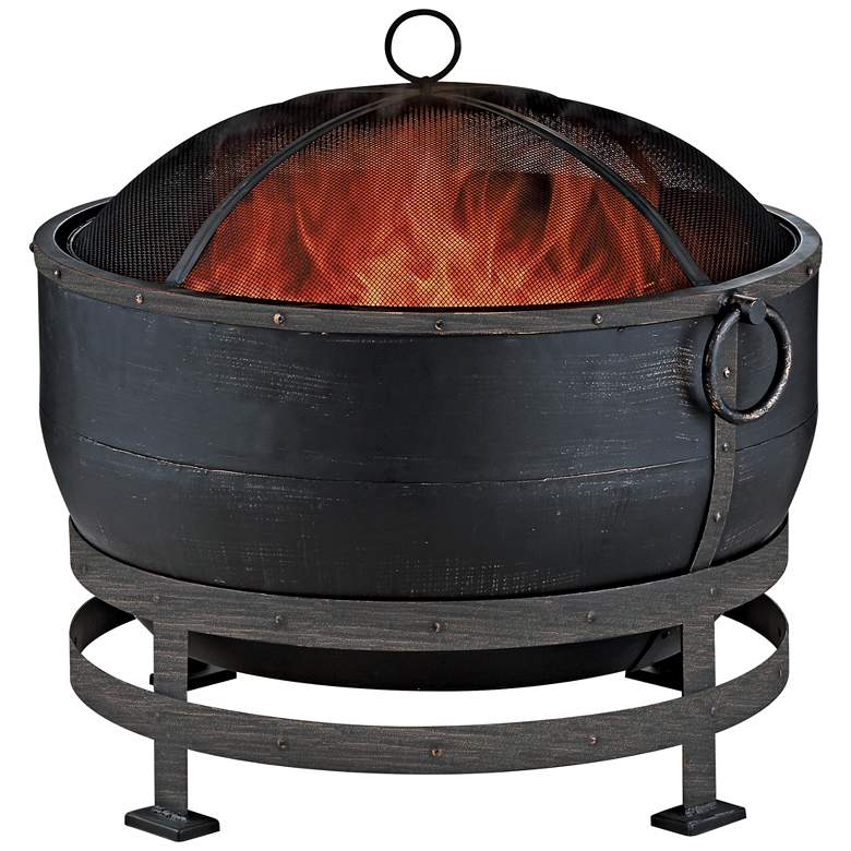 Image 1 Kettle 28 1/2 inch Wide Wood Burning Outdoor Fire Pit