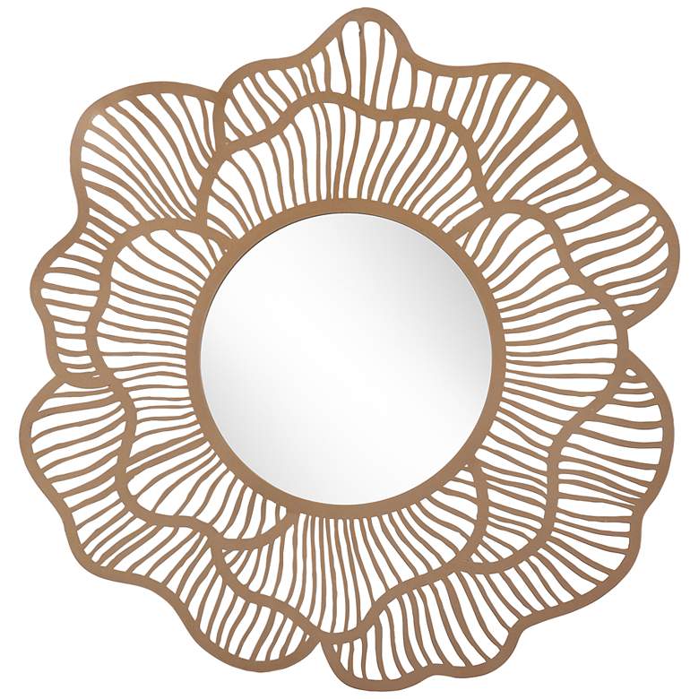 Ketu Gold 28 1/4 inch x 27 1/4 inch Decorative Floral Wall Mirror