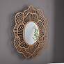Ketu Gold 28 1/4" x 27 1/4" Decorative Floral Wall Mirror