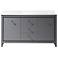 Kevin 60" Wide Pebble Gray 2-Door Double Sink Vanity