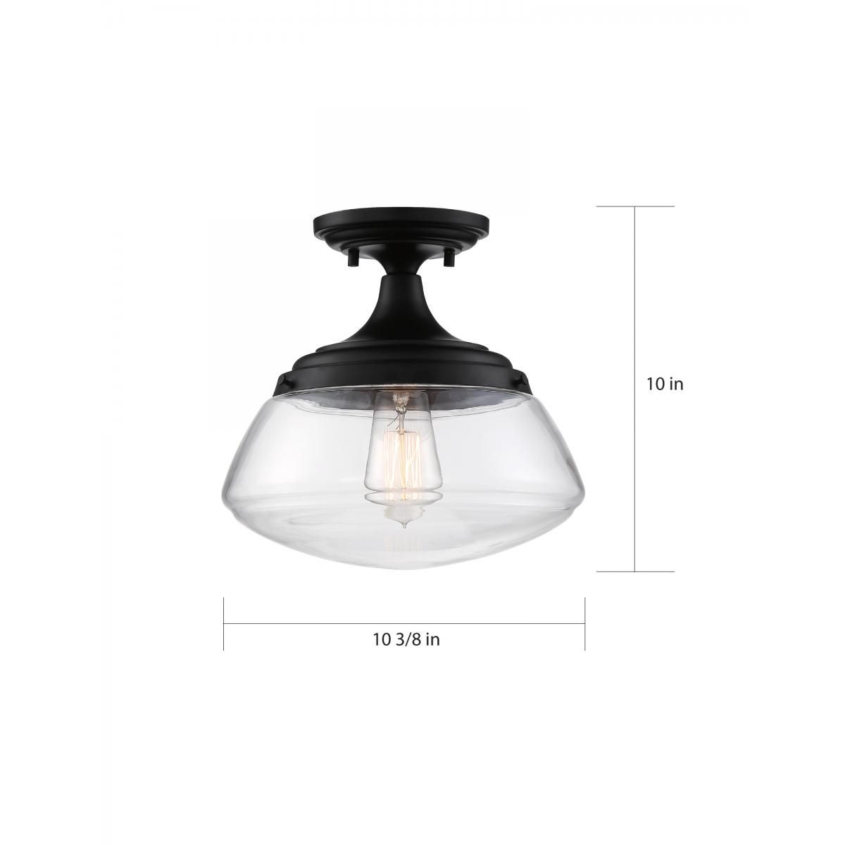 Image 5 Kew; 1 Light; Semi-Flush Fixture; Aged Bronze Finish with Clear Glass more views