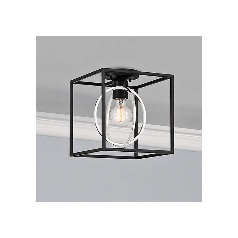 Image 1 Kew Gardens 10" Wide Matte Black Ceiling Light