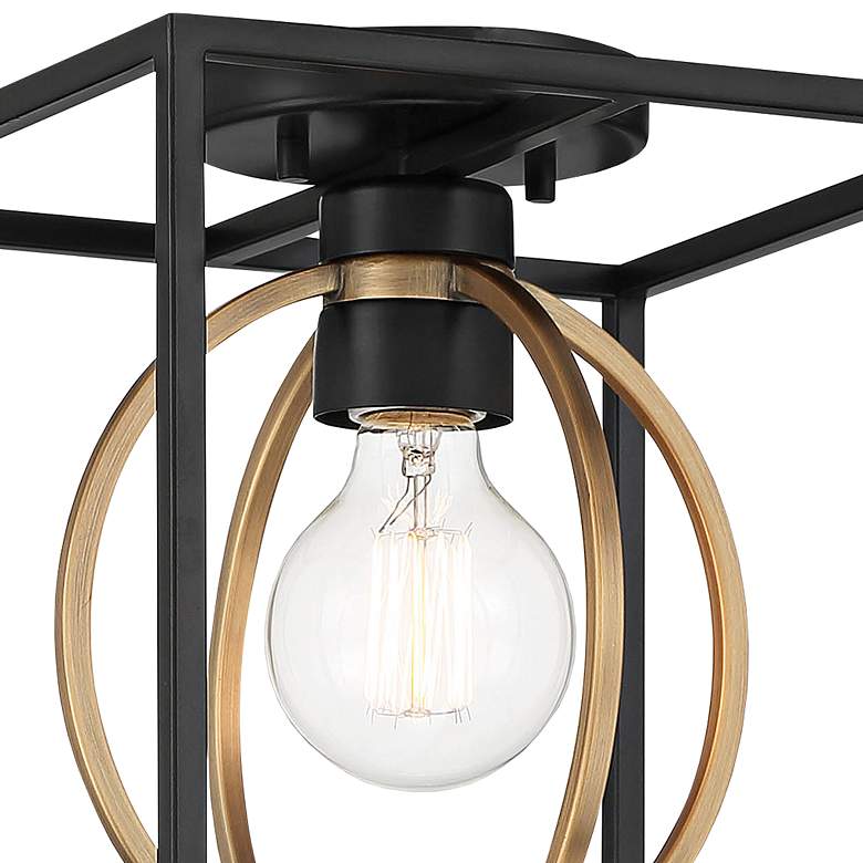 Image 4 Kew Gardens 10"W Matte Black and Satin Brass Ceiling Light more views