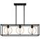 Kew Gardens 36" Wide Matte Black 3-Light Island Pendant