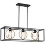 4_Kew Gardens 36" Wide Matte Black 3-Light Island Pendant more views