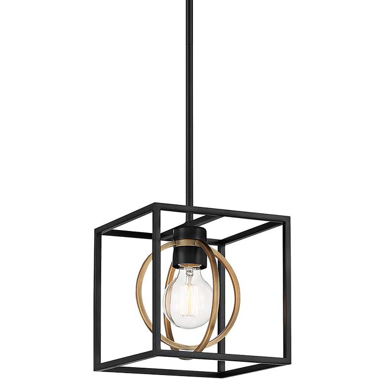 Image 3 Kew Gardens 8 1/2"W Matte Black Convertible Mini Pendant