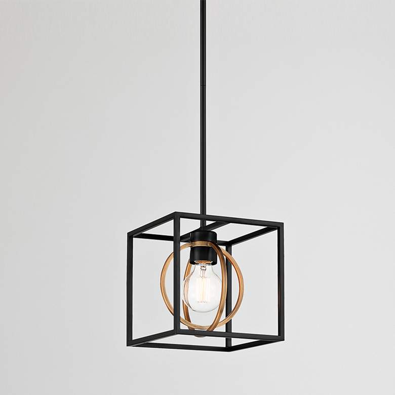 Image 2 Kew Gardens 8 1/2"W Matte Black Convertible Mini Pendant