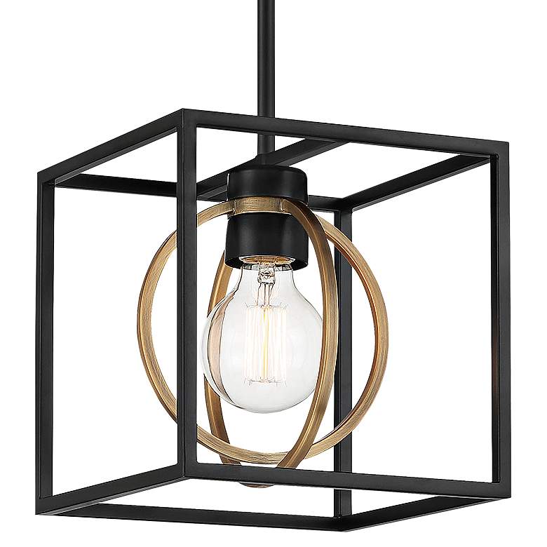 Image 4 Kew Gardens 8 1/2"W Matte Black Convertible Mini Pendant more views