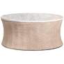 1_Key Largo 36" Wide Tan Rope and White Cocktail Table