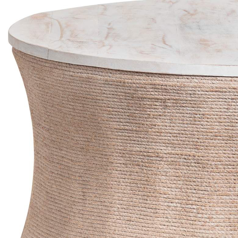 Image 2 Key Largo 36" Wide Tan Rope and White Cocktail Table more views