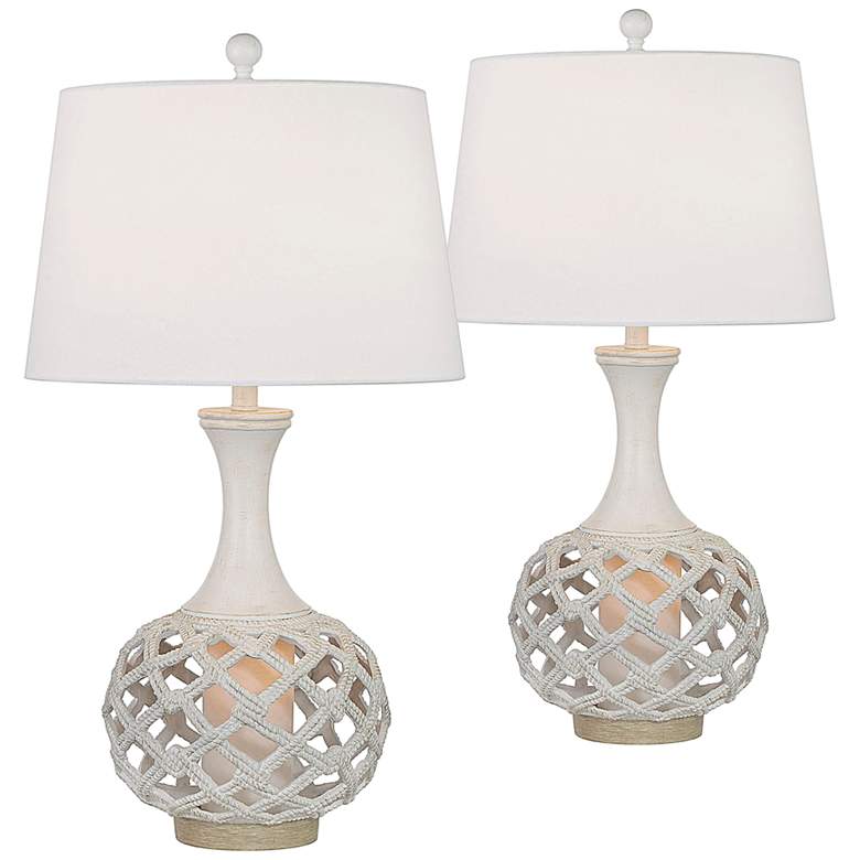 Image 1 Key West Ant White Nightlight Table Lamps Set of 2