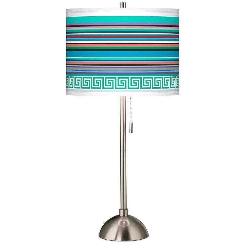 Image 1 Key West Party Time Giclee Brushed Steel Table Lamp