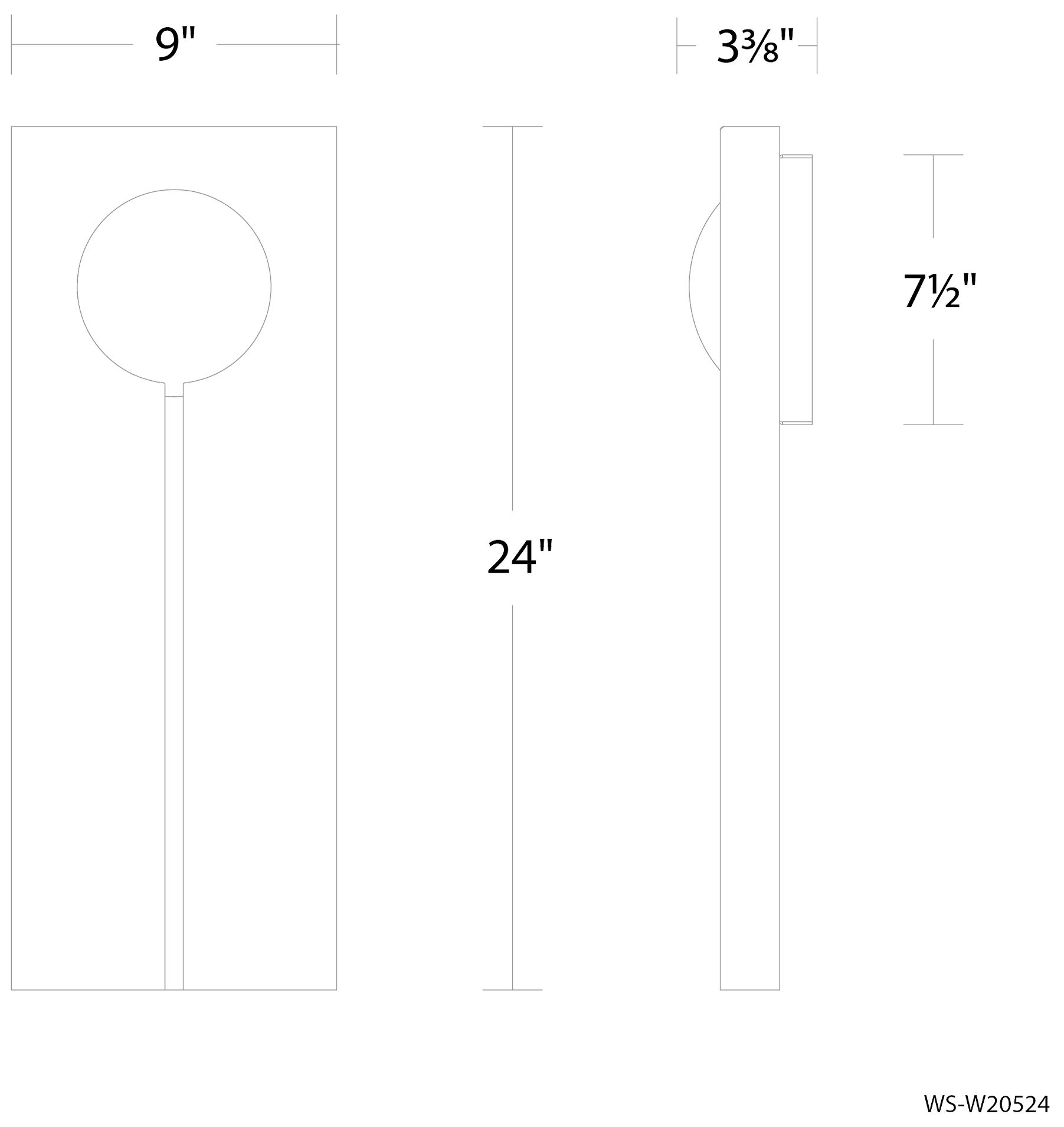Image 4 Keyhole 24"H x 9"W 1-Light Outdoor Wall Light in Black more views