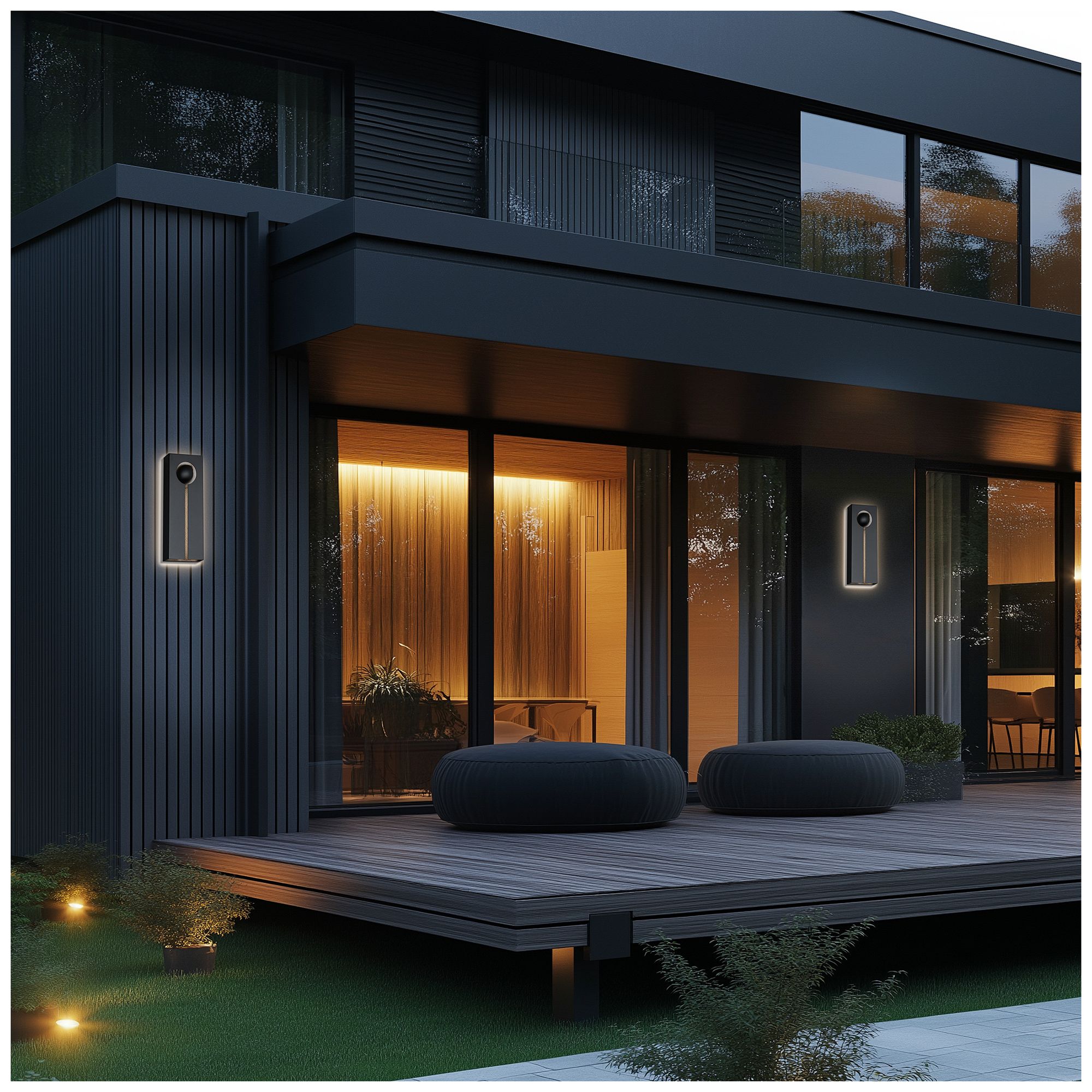 Image 5 Keyhole 24"H x 9"W 1-Light Outdoor Wall Light in Black more views