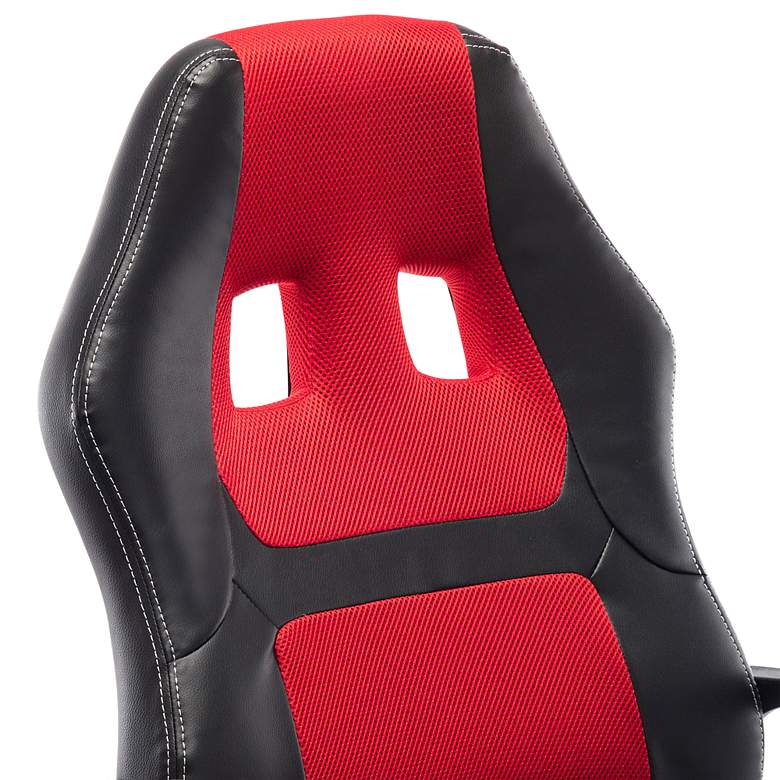 Image 3 Keyne Black Red Faux Leather Adjustable Gaming Chair more views