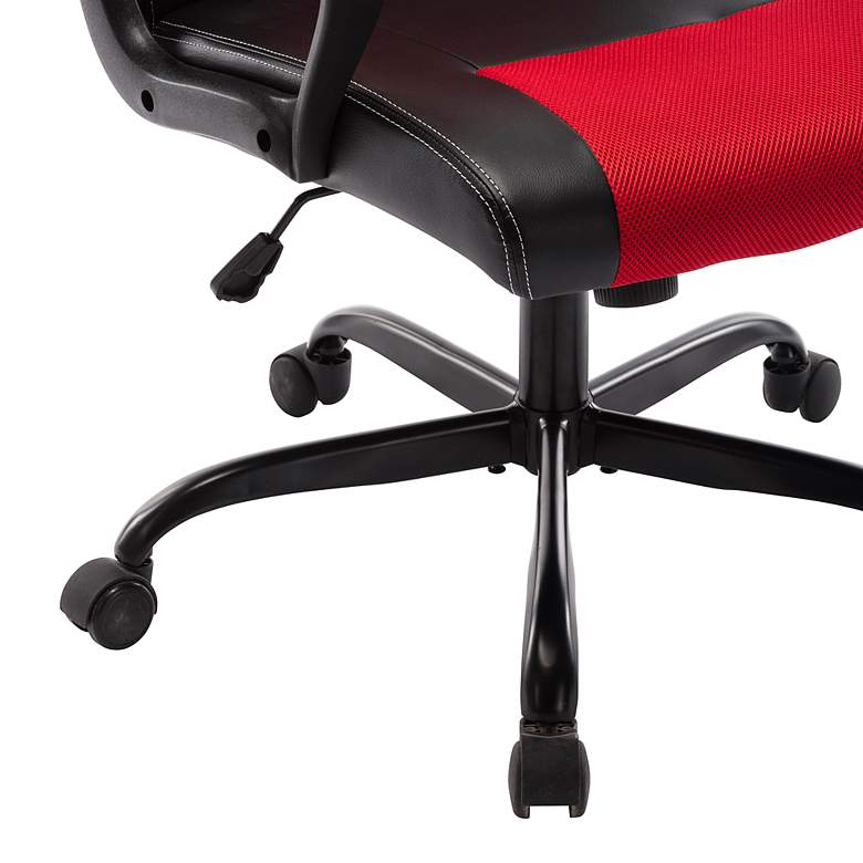 Image 4 Keyne Black Red Faux Leather Adjustable Gaming Chair more views