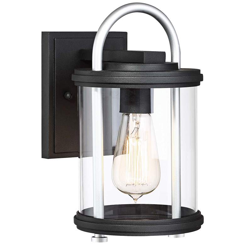 Image 1 Keyser 11 1/4" High Black and Silver Outdoor Wall Light