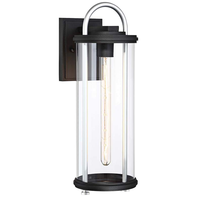 Image 1 Keyser 18 1/4" High Black and Silver Outdoor Wall Light