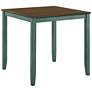 Keystol Oak Antique Green 5-Piece Counter Dining Table Set
