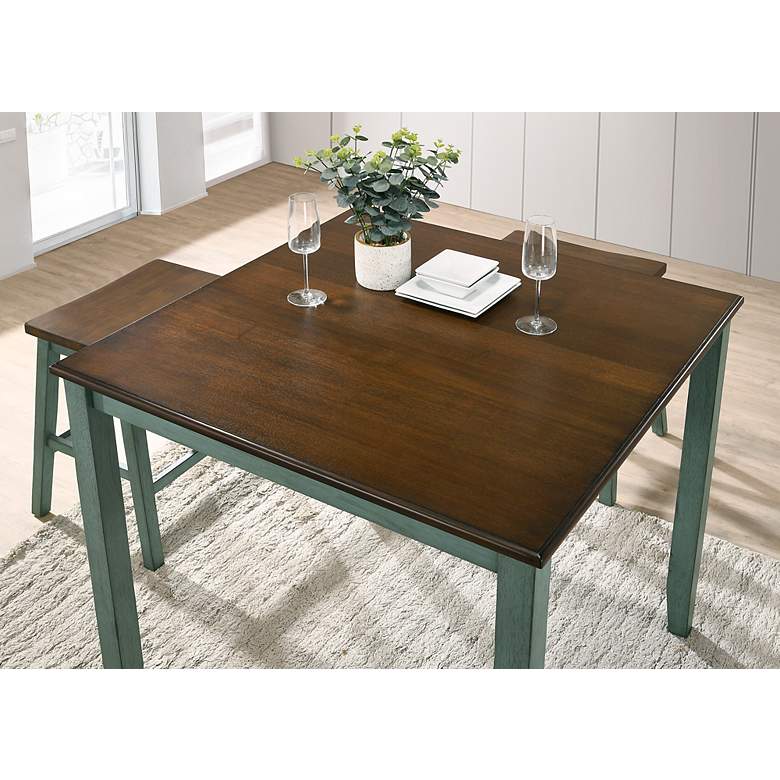 Image 7 Keystol Oak Antique Green 5-Piece Counter Dining Table Set more views