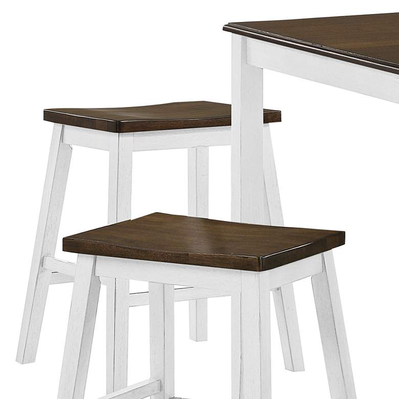 Image 3 Keystol Oak Light Sea White 5-Piece Counter Dining Table Set more views