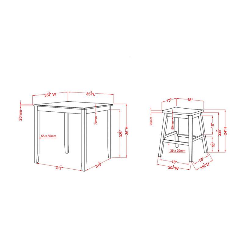 Image 7 Keystol Oak Light Sea White 5-Piece Counter Dining Table Set more views