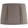 1_Khaki Gray Pinch Pleat Softback Drum Lamp Shade 12x14.5x10.5 (Spider)
