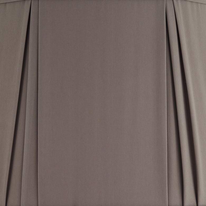 Image 2 Khaki Gray Pinch Pleat Softback Drum Lamp Shade 12x14.5x10.5 (Spider) more views