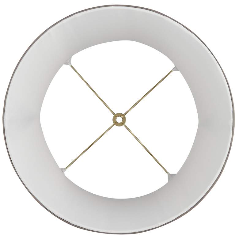 Image 5 Khaki Gray Pinch Pleat Softback Drum Lamp Shade 12x14.5x10.5 (Spider) more views